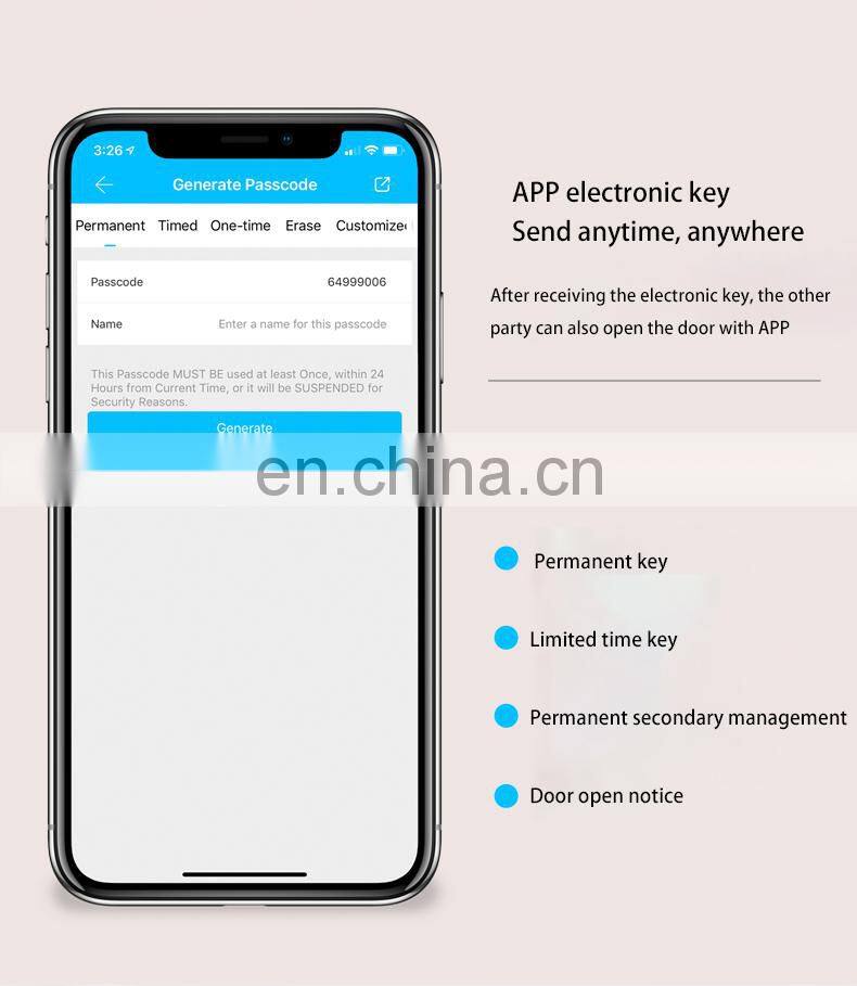 Top ranking product Keyless Entry Door Lock Smart tt Door Lock Passcode Wifi Card Key For Office Home Apartment