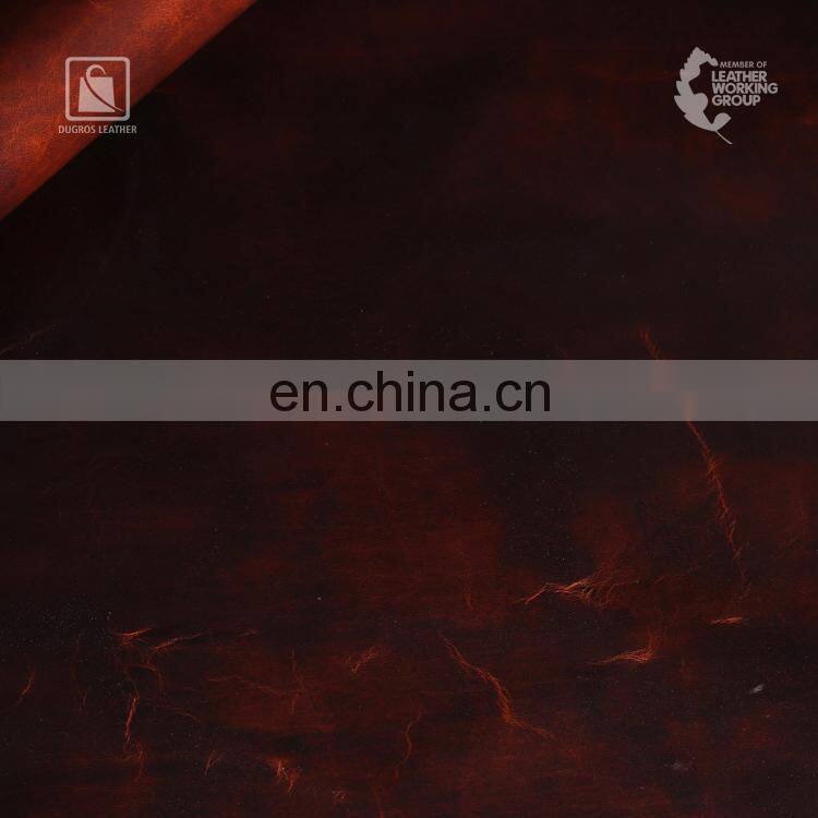 Glossy Front Look Corrected Grain Sustainable Vegetable Tanned Genuine Buffalo Leather