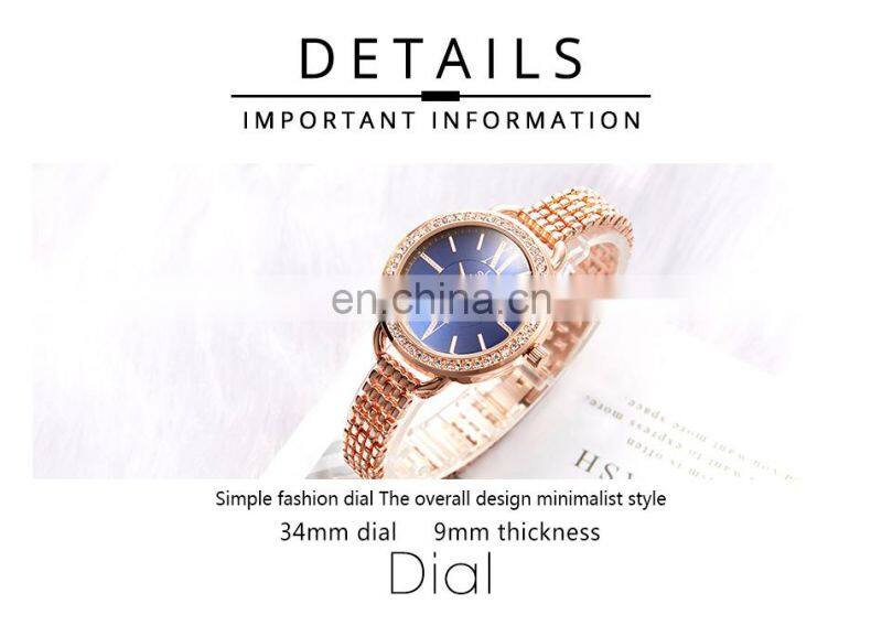 SHENGKE K0089L Light Luxury Feminine Watchs Noctilucous Big Needle Hand Watchs Classic Quartz Bracelet Watch