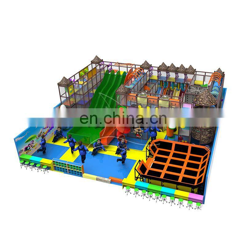 Kiddie indoor soft play area with trampoline park Indoor kids playground for shopping center