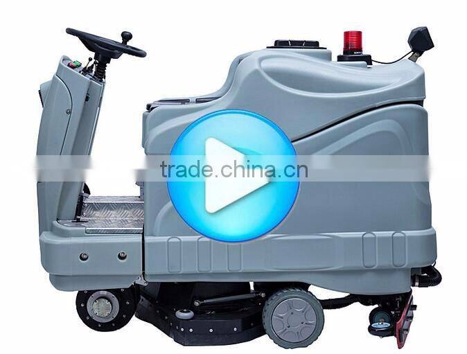 double brushes ride on floor scrubber dryer with ametek suction motors