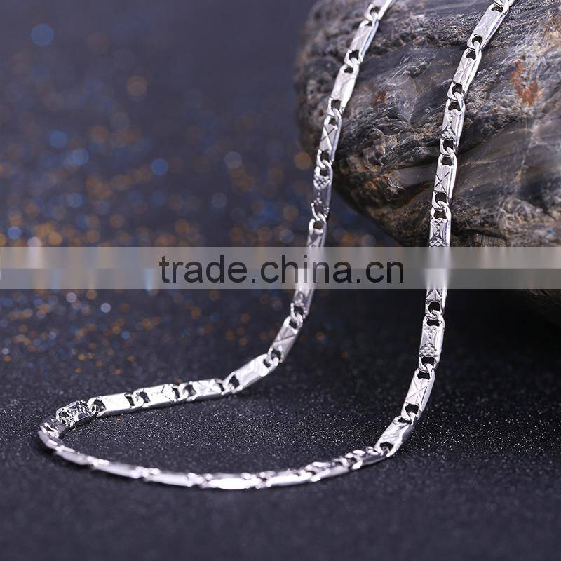 2015 wholesale fashion jewelry rhodium plated cheap short chain necklace