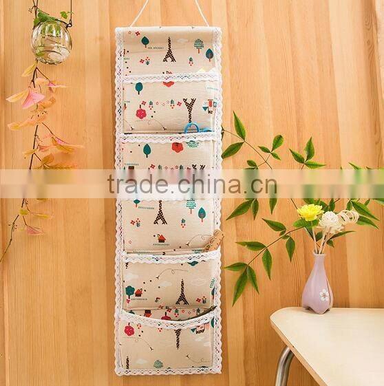 Hanging canvas pockets door organizer