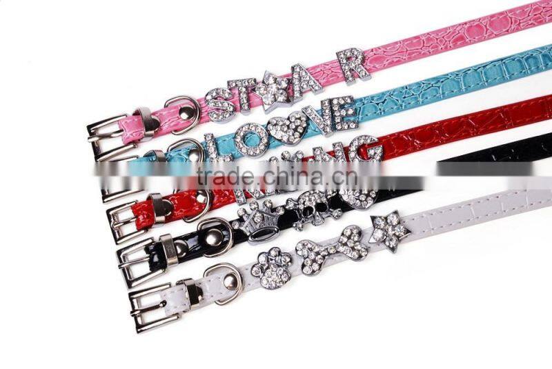 Manufacturer selling pet supplies crocodile grain can diy dog name dog collars