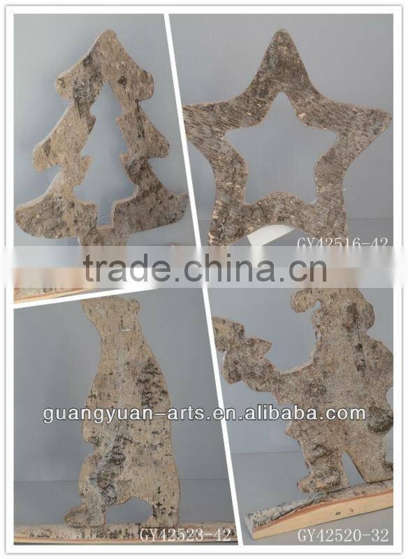 2014 decorative solid wood birch star