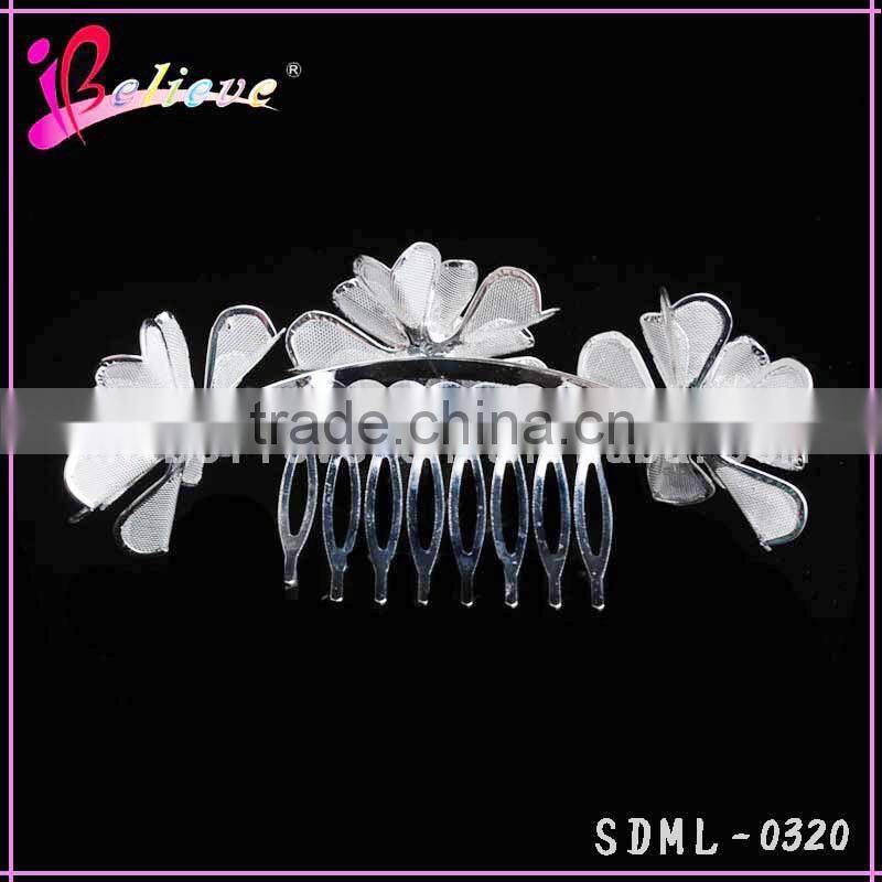 Silver decorative hair accessories women hair jewelry wedding hair comb