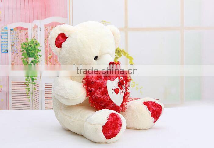 Stuffed soft plush bear with love heart, nice gift toys, New!
