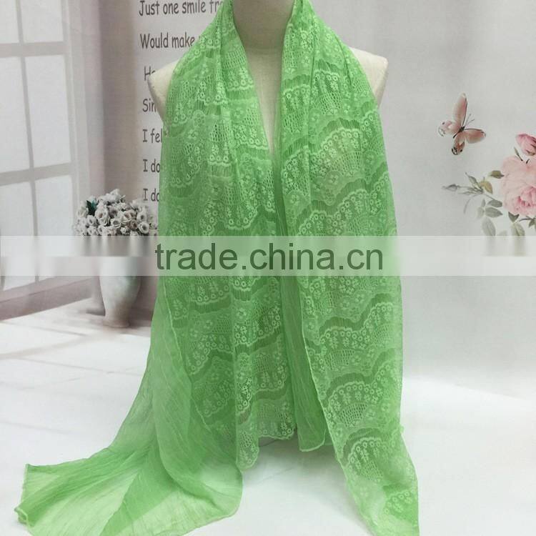 High Grade Crinkled Plain Crepe Shawl 100% Real Chiffon Silk Scarf Women