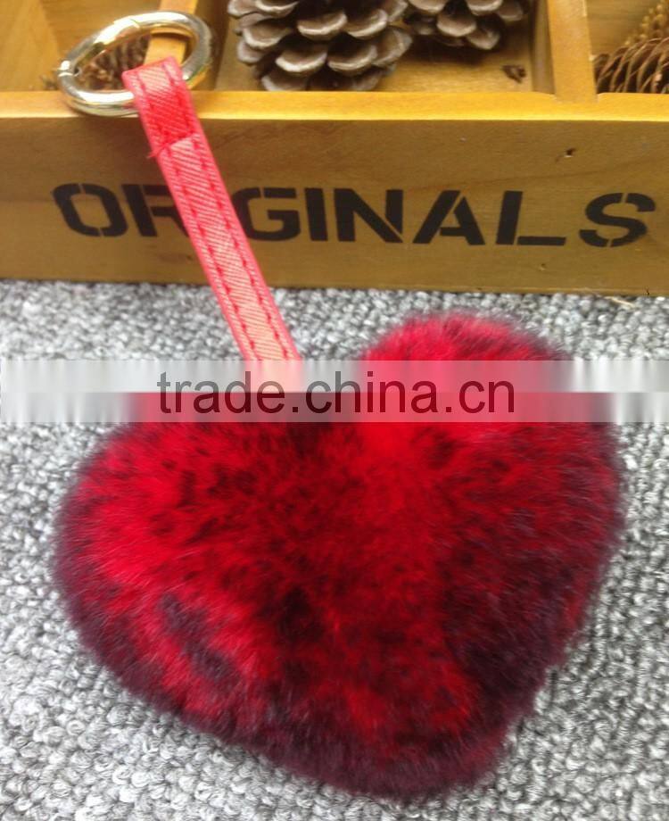 2016 Latest Cute Heart Pendant Fashion Girls Bag Phone Carkey Ornaments Leather Keychain