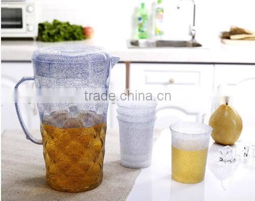 plastic cold jugs with four cups