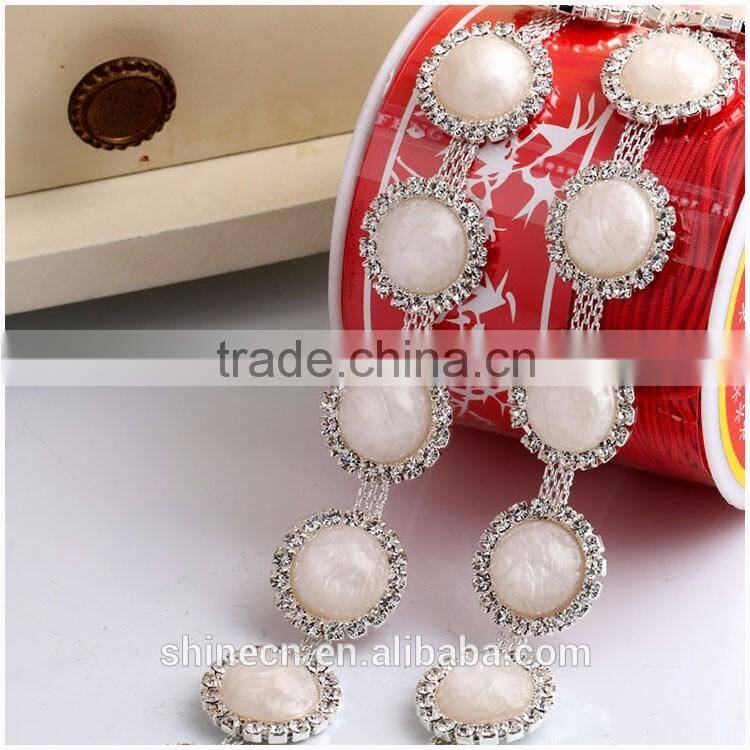 In stock High quality diy cup chain YIWU Wholesale Round rhinestone cup chain shining loose Rhinestone chain