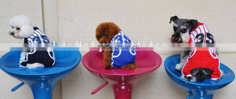 Fashion pet baseball uniform black and white vertical striped dog tracksuit