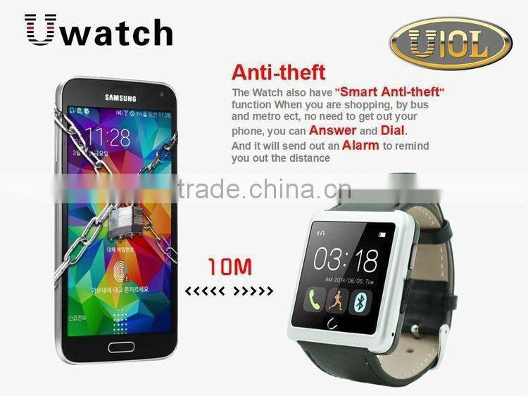 2015 New U Watch U10L Anti-lost Bluetooth Smart Watch Luxury Sports SmartWatch For iPhone 6 5 5S IOS Samsung S5 Note 4 HTC