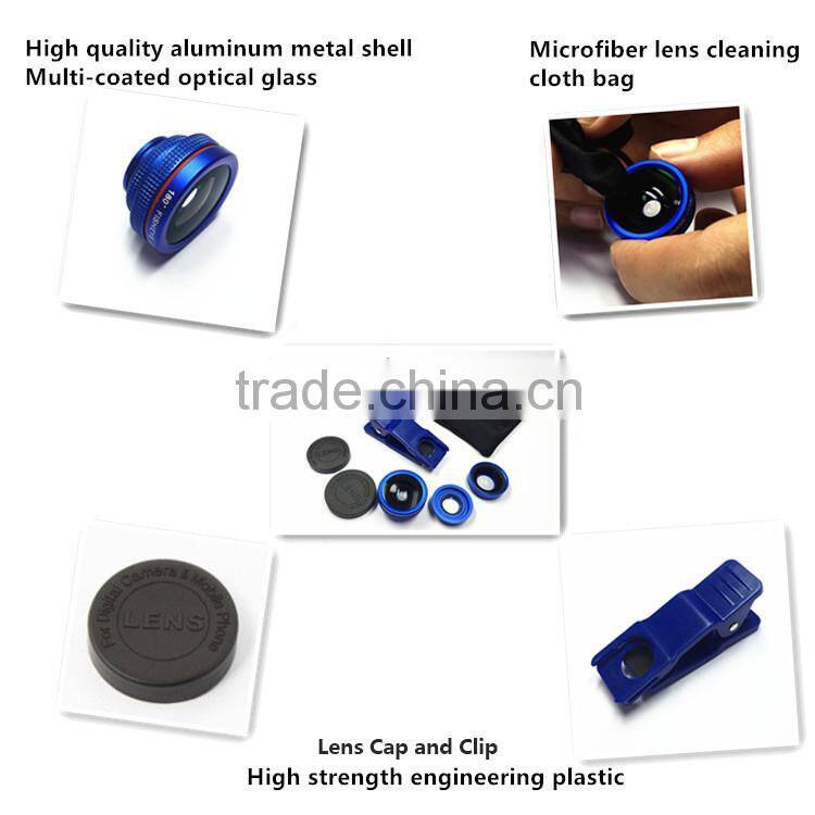 3 in 1 0.65x wide angle universal clip180 degree fisheye lens for iphone mobile phone