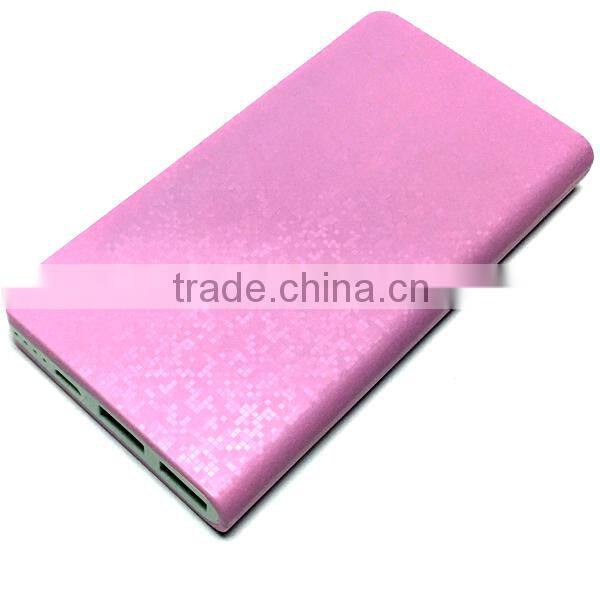 8000mAh portable mobile power bank with double USB outputs