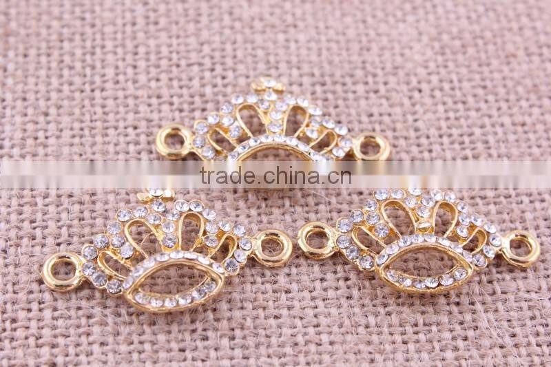 2014 bow crystal rhinestone connector charms ! wholesale alloy glitter silver Connector for bracelet making!!