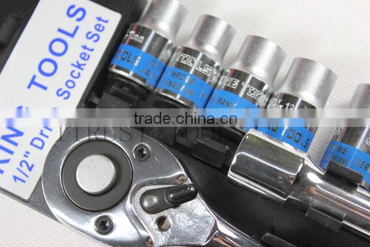 12PCS 1/2" Ratchet wrench and socket set 4012AAP GS KING TOOLS made in china