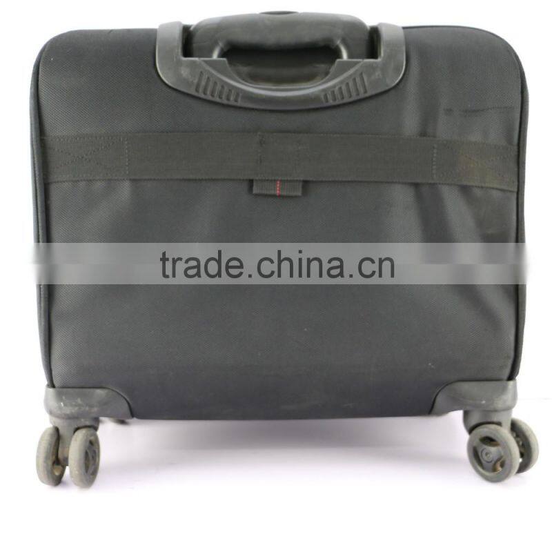 2016New designer trolly bag high quality black travel spinner upright closeout travel trolly luggage