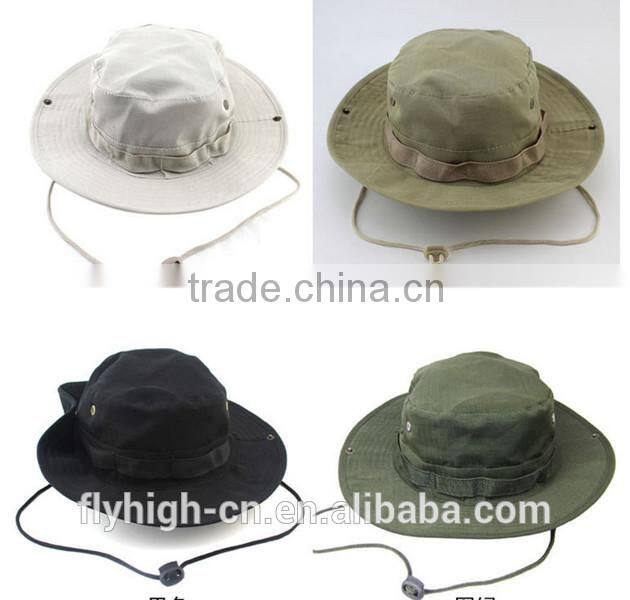 High Quality Logo Outdoor Cotton Camouflage Bucket Hat