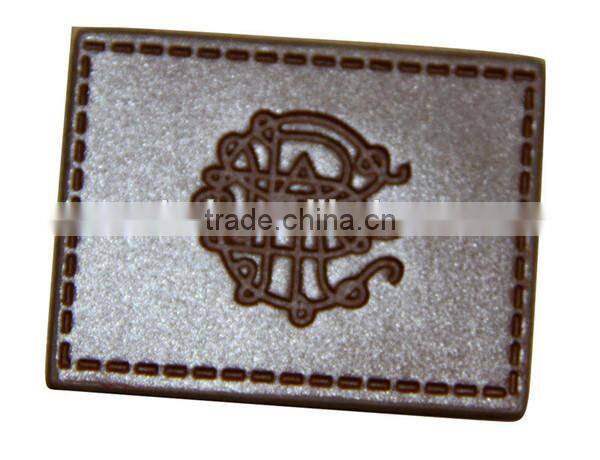2015 new fashion high quality custom embossed branded leather patch