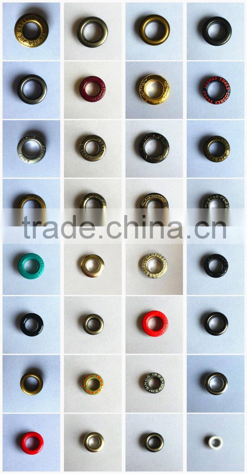 Custom logo metal brass Curtain ring eyelet for shoes leather