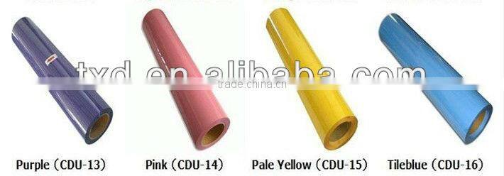 high quality Rose red heat transfer pu sticker for fabric, PU transfer vinyl sticker