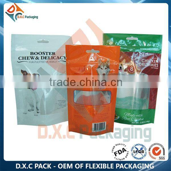 Vivid Printing Standup Plastic Dog Food Snack Packaging Bag Vacuum Plastic Bags For Pet Food