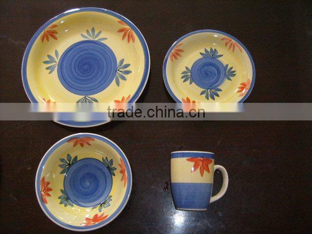stoneware dinnerware,stoneware dinner set, hand painted stoneware dinnerware