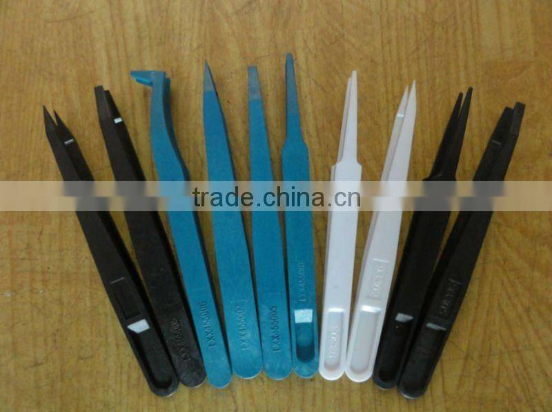 Pointed Tipped ESD Safe snap Tweezer,plastic tweezer,disposable,white/black/blue