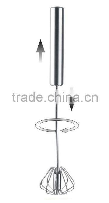Rotary Turbo Whisk Turbo Miracle Egg Beater Stainless Steel Turbo Hand Whisk