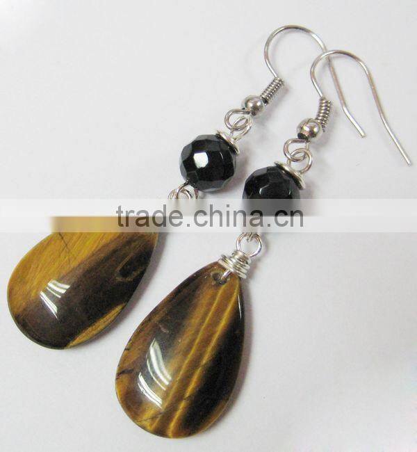 Earring fashion tiger eye teardrop earring jewelry