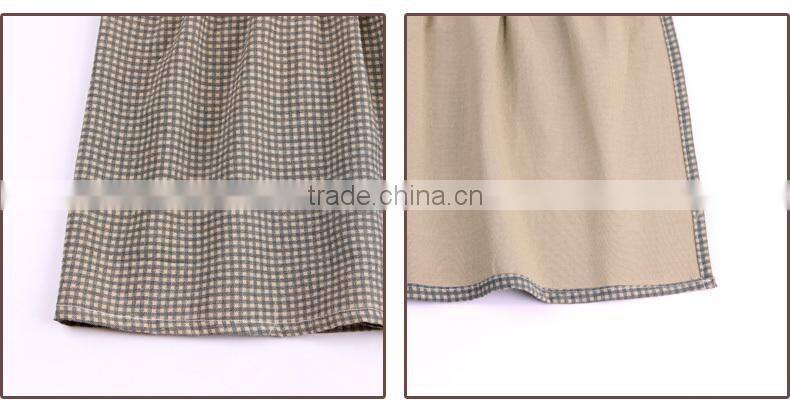 2015 hot sale women kitchen apron sets cooking aprons with sleeves turban