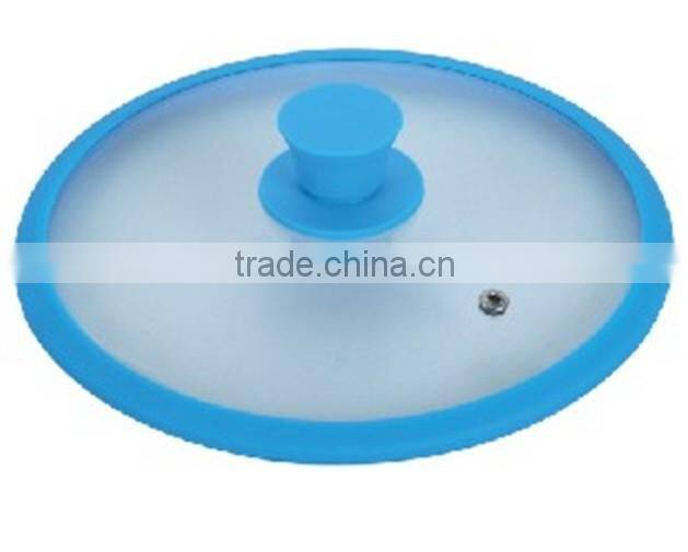 Adjustable big size Silicone cooking pot lid make of silicone and glass