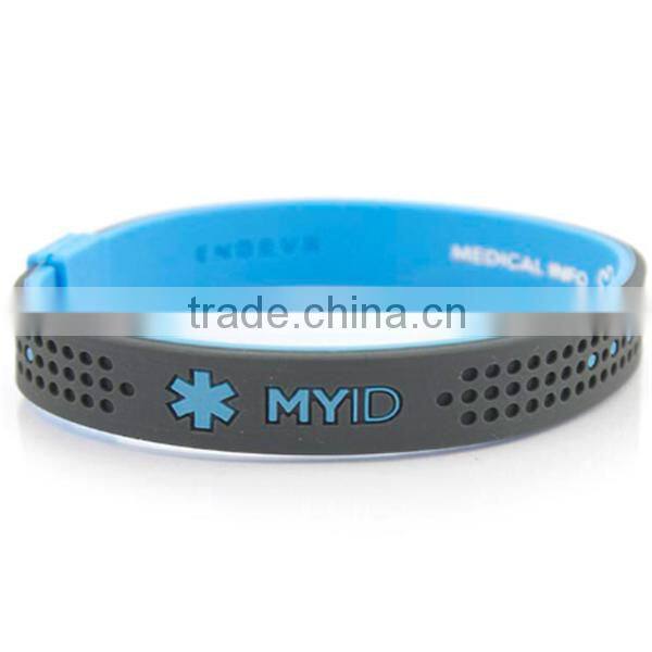 personal unique id bracelet custom silicone id bracelet engraved