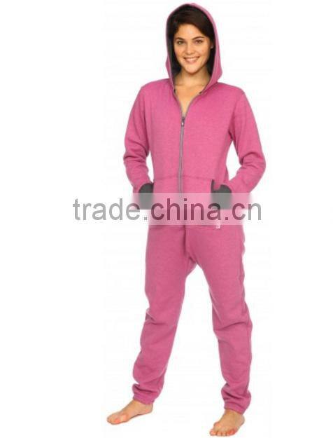 Women Cotton Sweat Women's Fleece Footless Onesie/Ladies Formal Jumpsuit/Adult Casual Cotton Romper