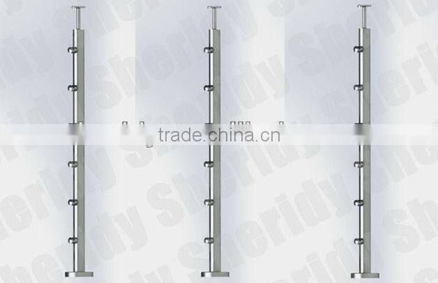 Stainless steel stair balustrade used in supermarket