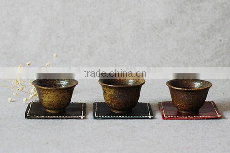 China Manufacturer Hot Sale Customized Leather Coasters