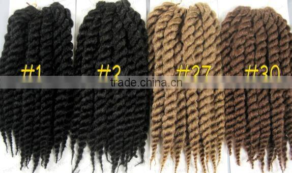 High Quality 12" 24'' 2X Havana Mambo Twist Braids With Synthetic Crochet Hair Extension
