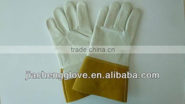 JS412CACBGD Natural Cow Grain Leather Safety Glove for sale