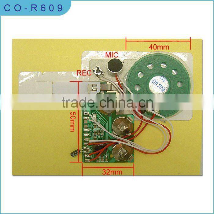 Scribing recordable sound modules for greeting card