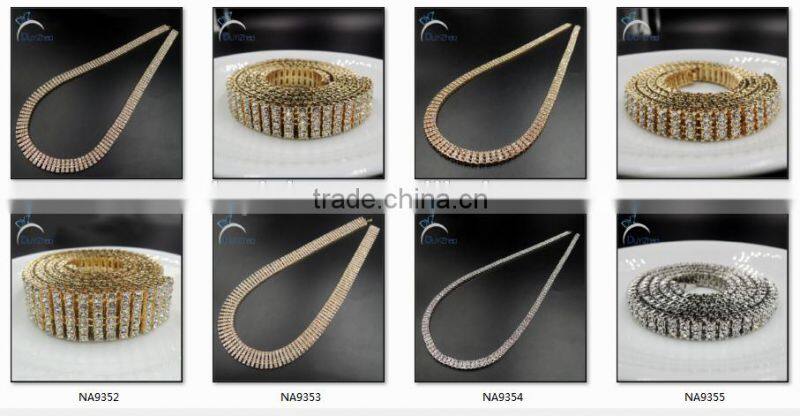 wholesale latest 4 row men's heavy hip hop diamond necklace