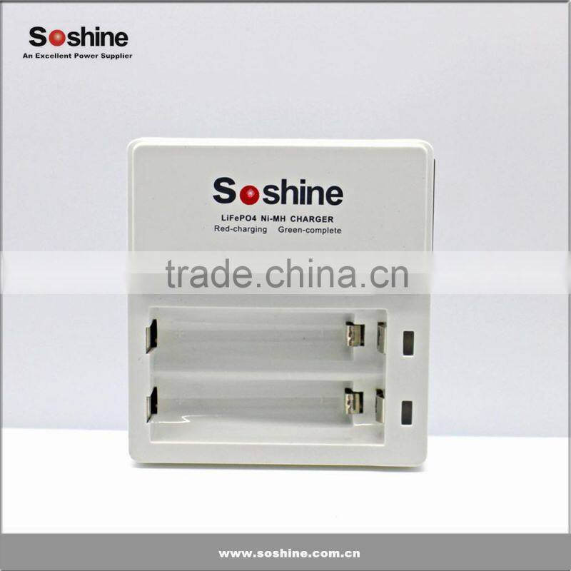 Soshine F7 lifepo4 Ni-MH universal battery charger Li-FePO4 14500 10440 (3.2V) /Ni-MH AA AAA (1.2V) Intelligent battery Charger