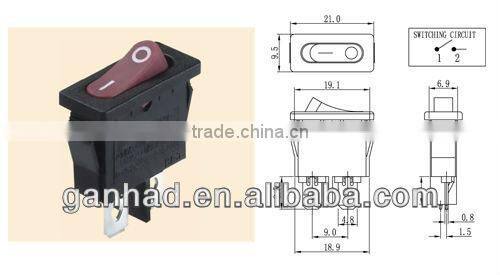 Single Pole auto rocker switch