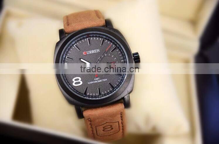 NEW fashion Curren mens watch, luxury leather strap man wrist watch, sports watches for travel