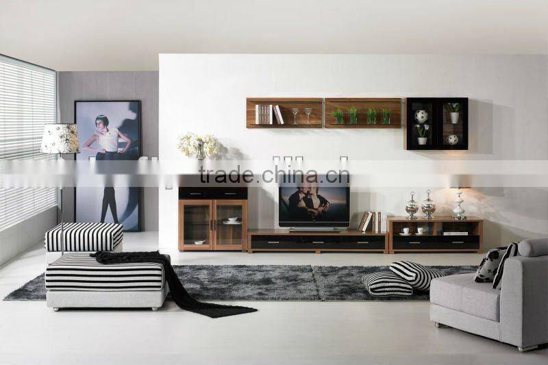 Modern wooden TV cabinet set