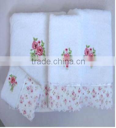 100%cotton jacquard black bath towel border