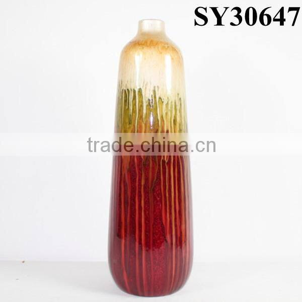 Vase for decorative double color ceramic outdoor flower vase