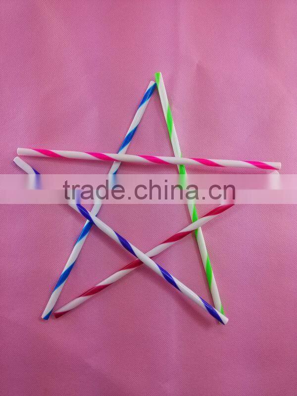 colorful Drinking Straws for suppliers/ double color streaked drinking straw