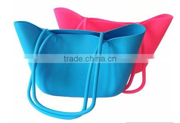 Wholesale Colorful Silicone Patterned Cheap Foldable Beach Bag