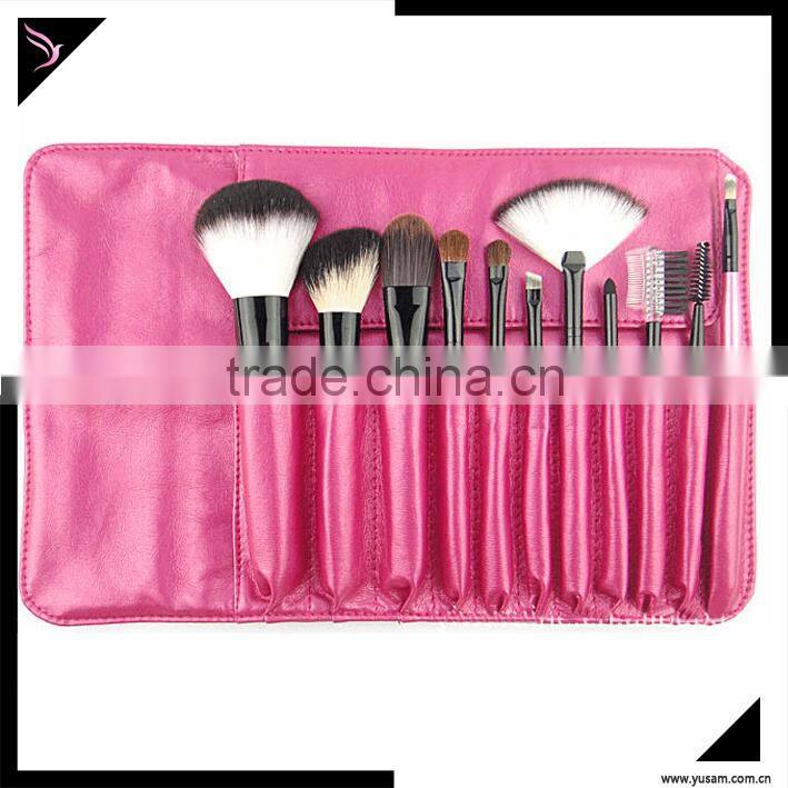 11 pcs makeup brush set with red pouch/Functional cosmetic brushes/make up brushes